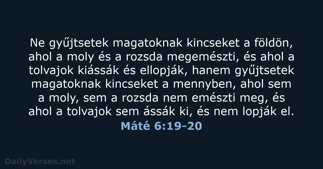 Máté 6:19-20 - UF