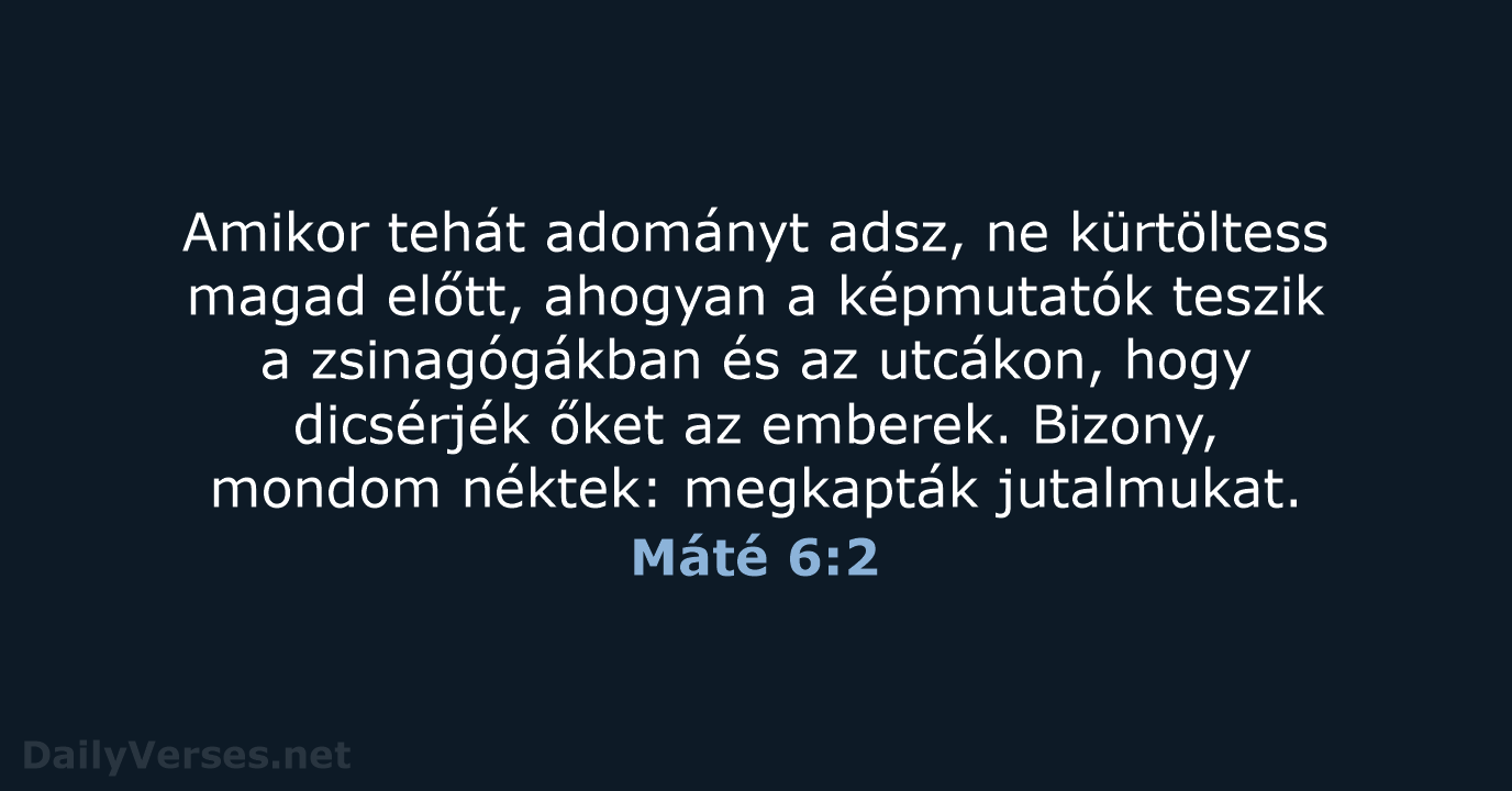 Máté 6:2 - UF