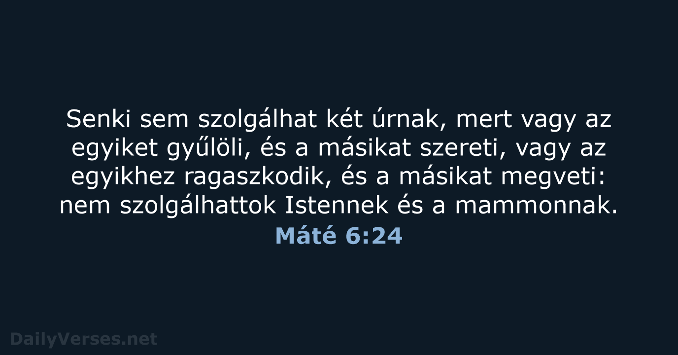 Máté 6:24 - UF