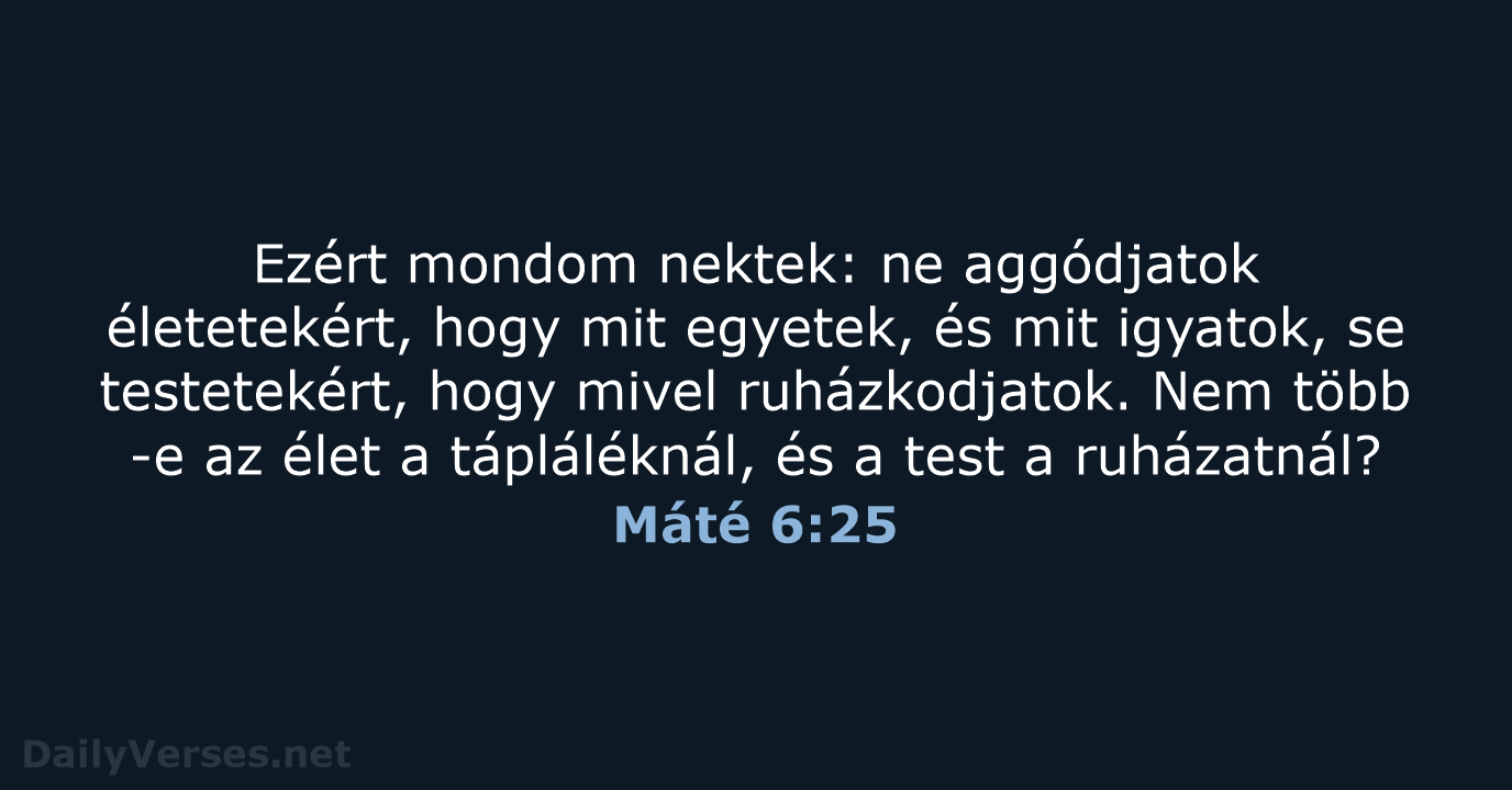 Máté 6:25 - UF