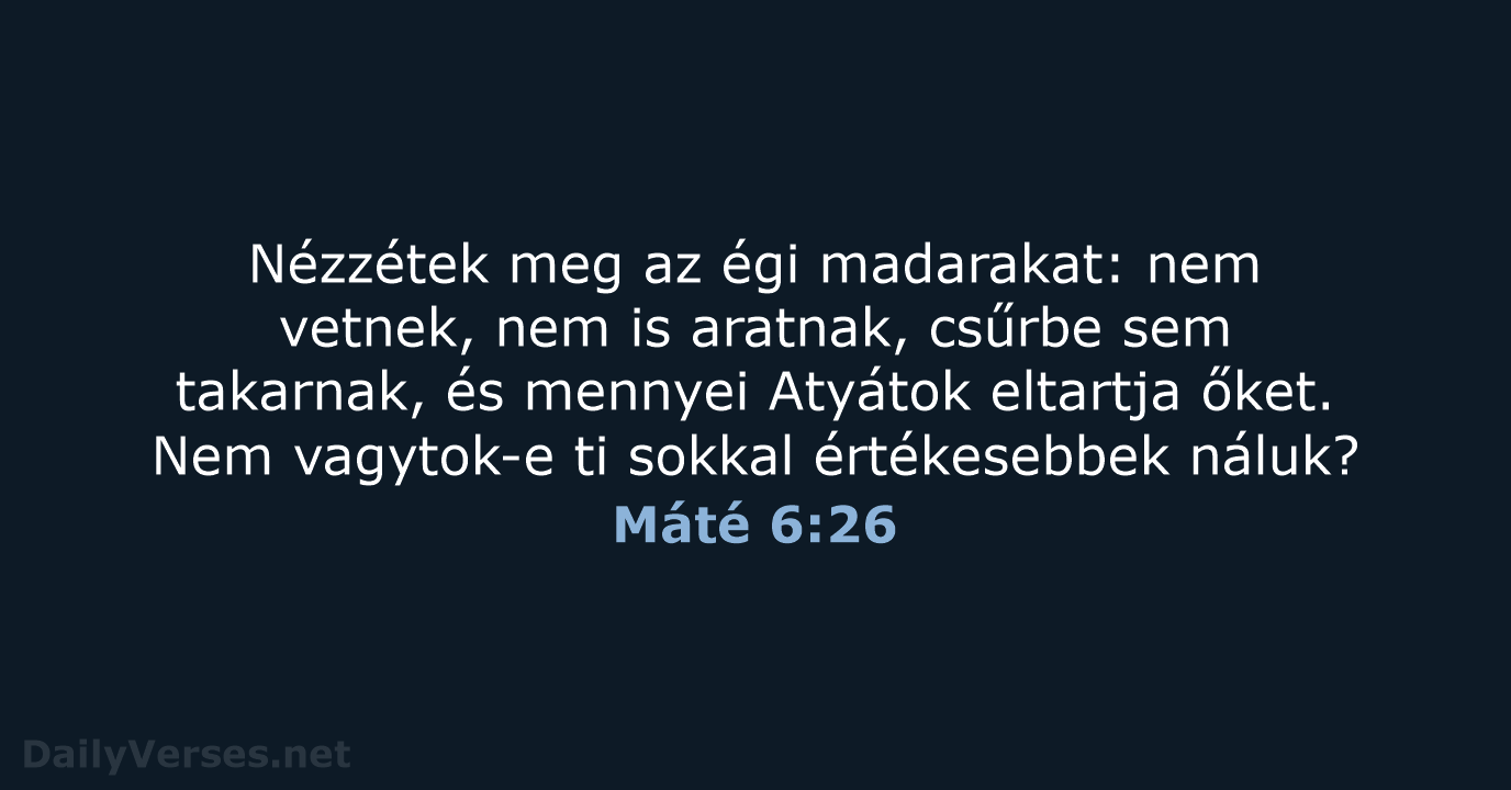 Máté 6:26 - UF