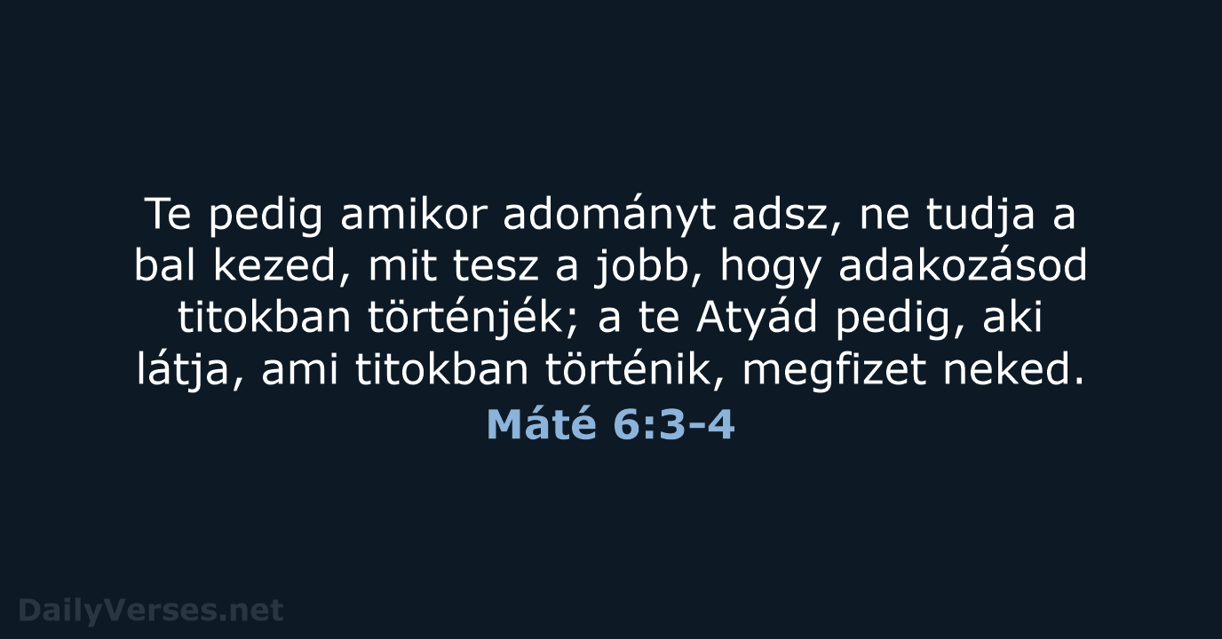 Máté 6:3-4 - UF