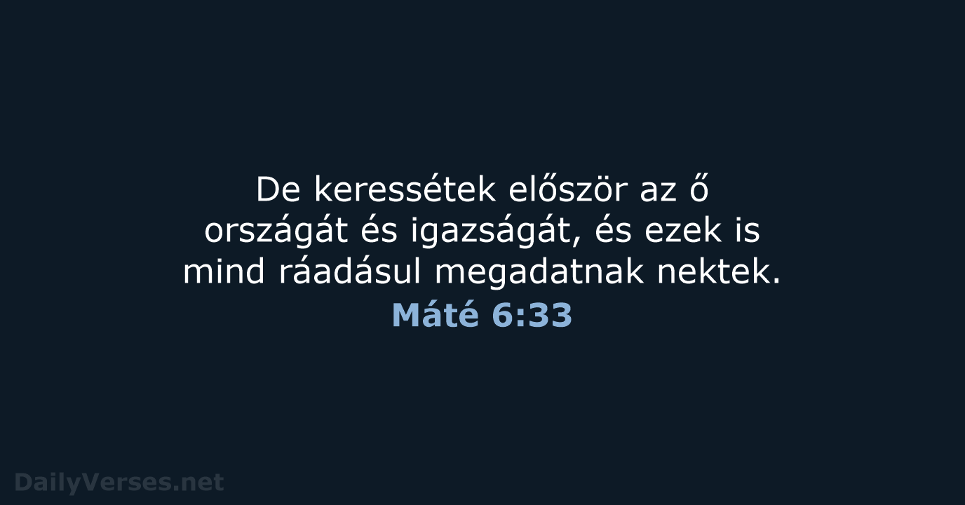 Máté 6:33 - UF