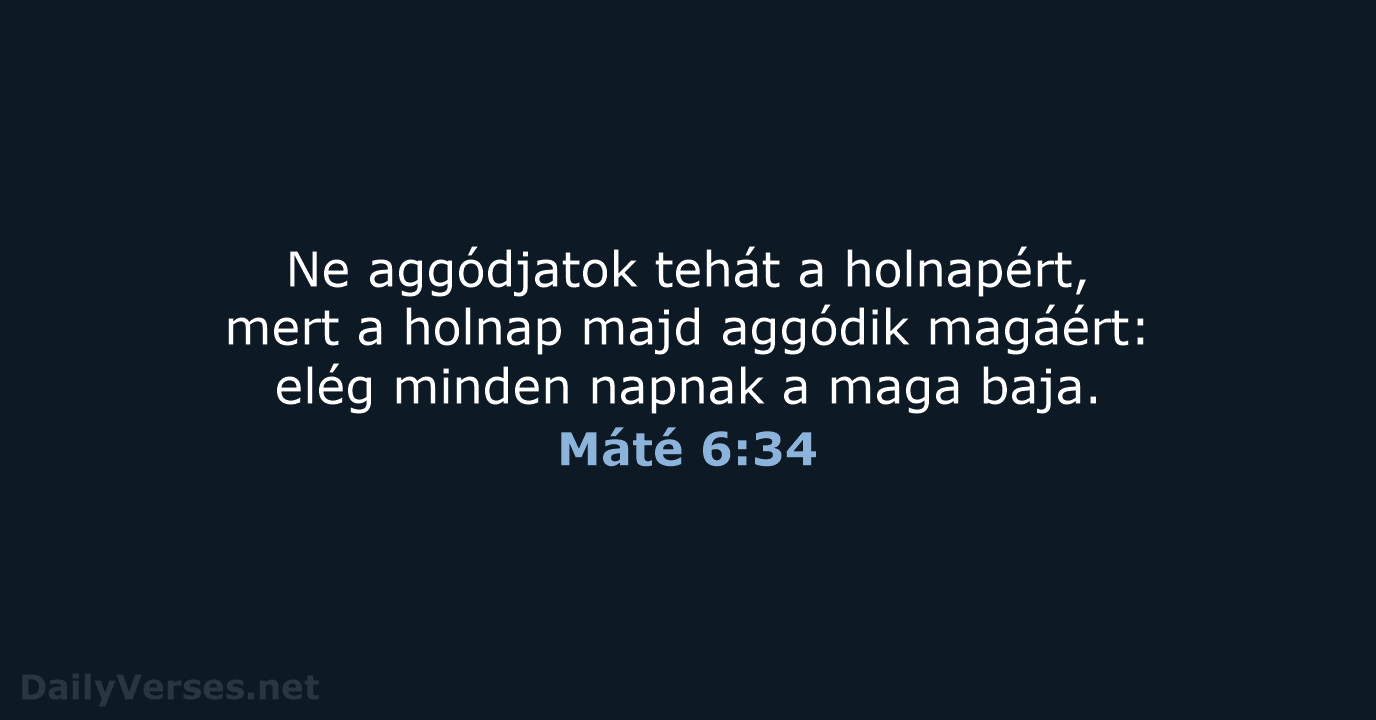 Máté 6:34 - UF