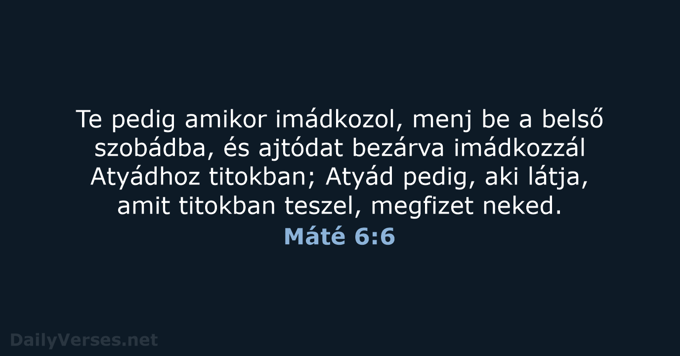 Máté 6:6 - UF