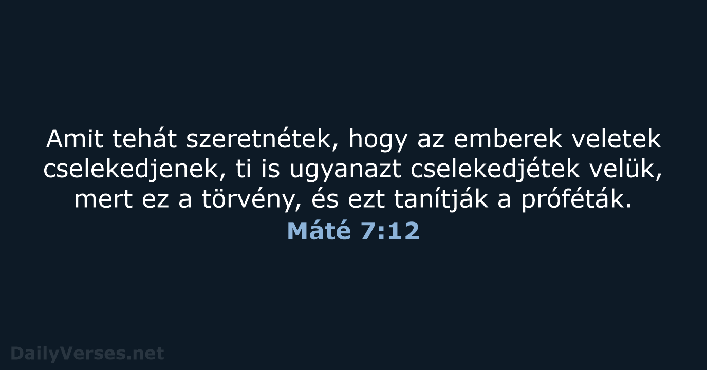 Máté 7:12 - UF