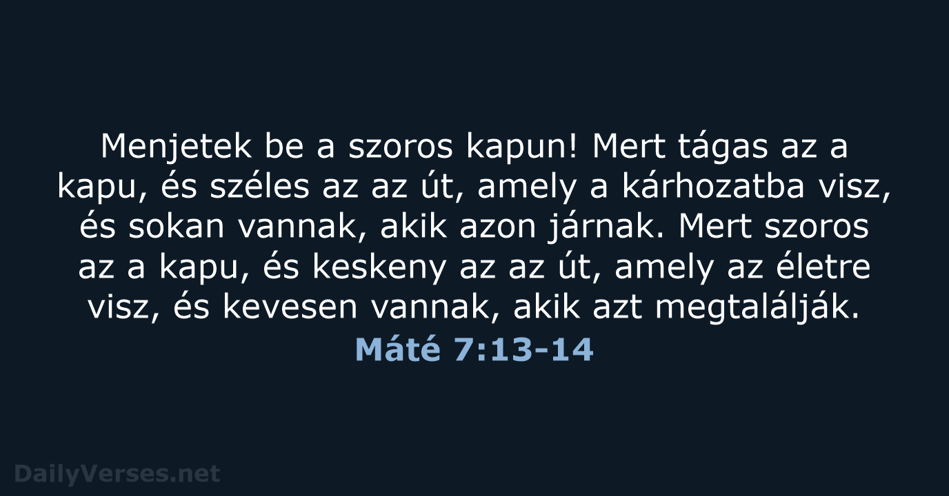 Máté 7:13-14 - UF