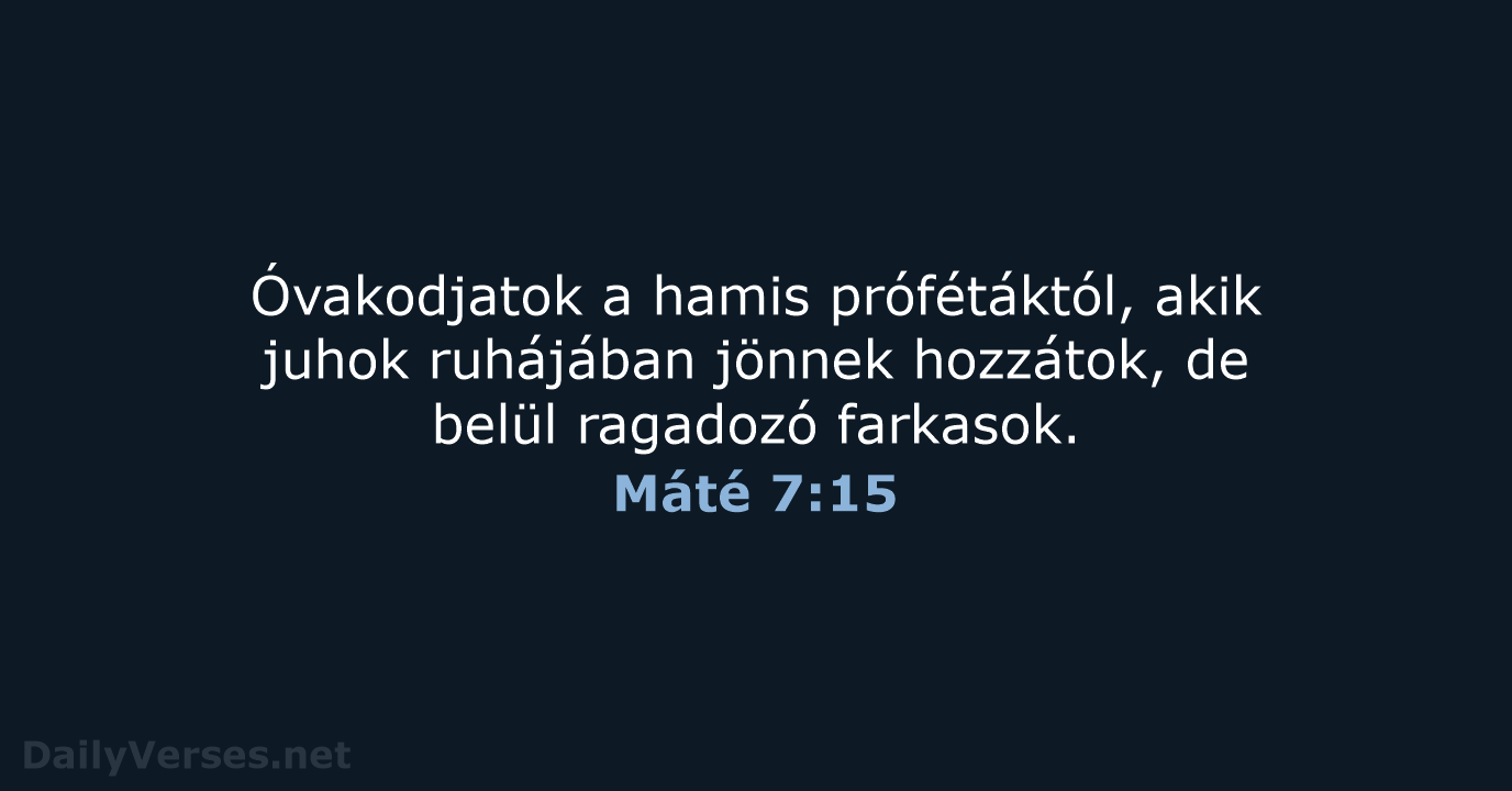 Máté 7:15 - UF