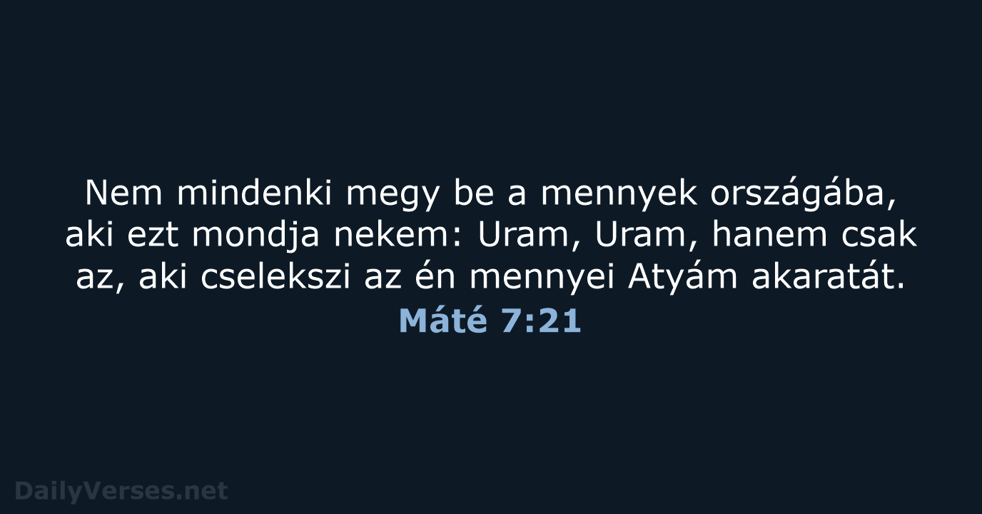 Máté 7:21 - UF