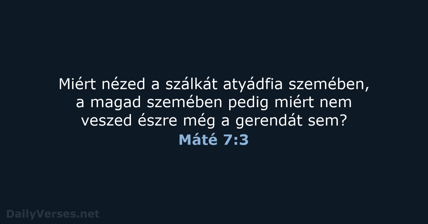 Máté 7:3 - UF