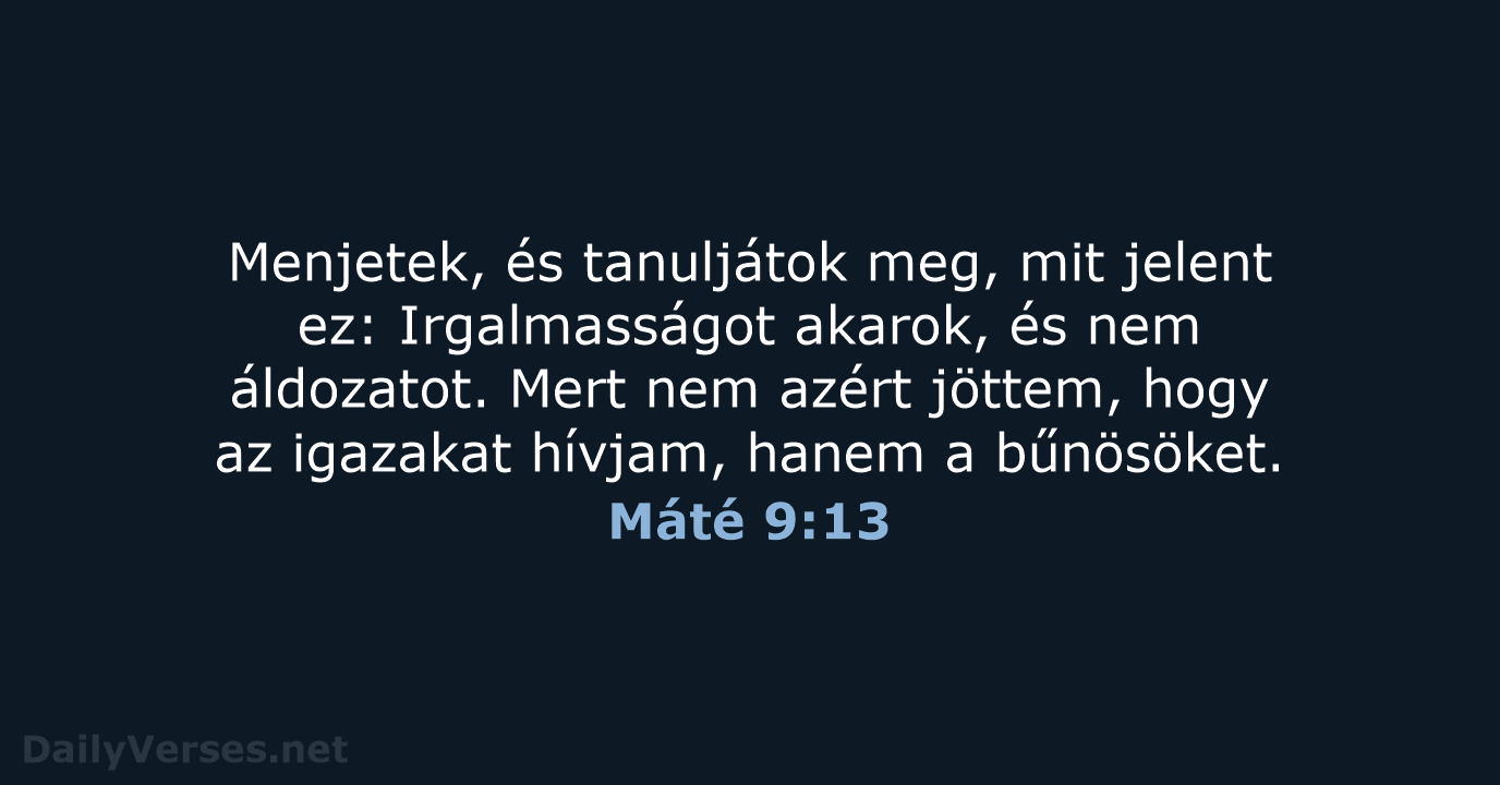 Máté 9:13 - UF