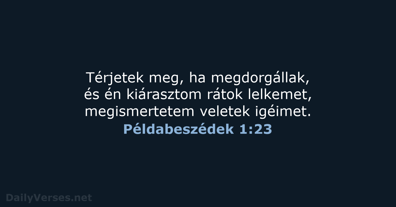 Példabeszédek 1:23 - UF