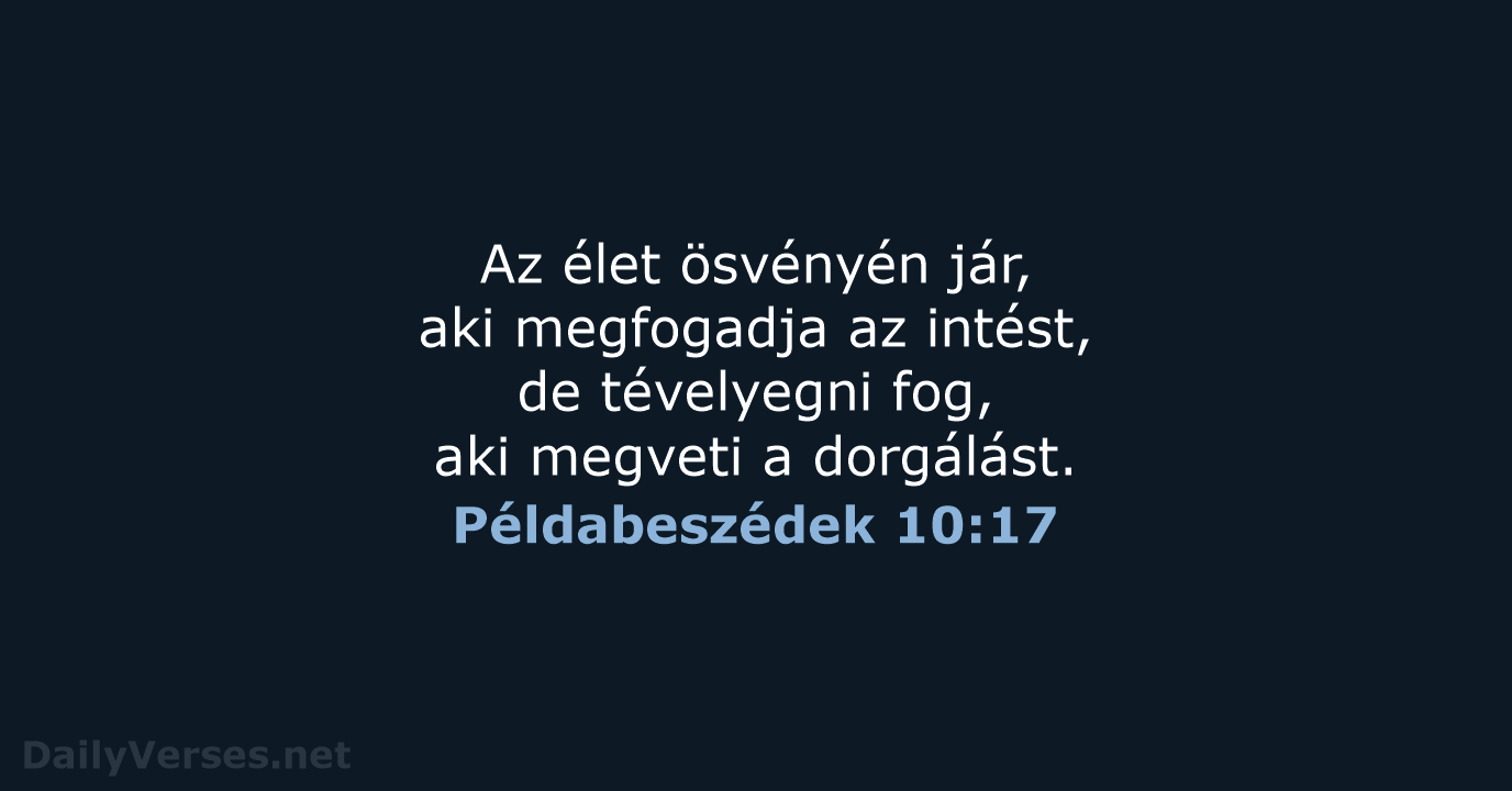 Példabeszédek 10:17 - UF