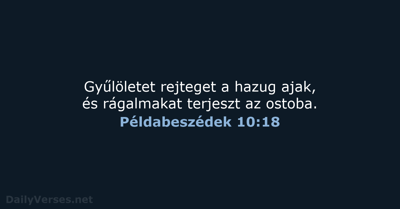 Példabeszédek 10:18 - UF