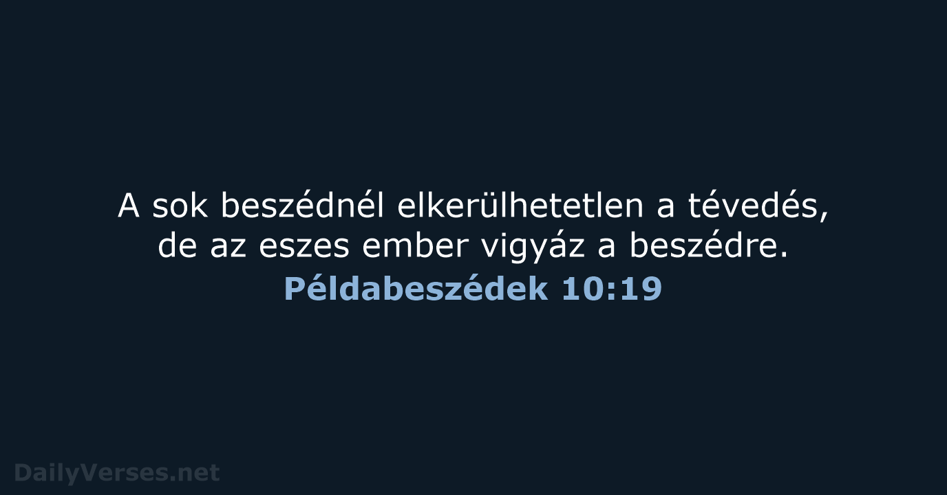 Példabeszédek 10:19 - UF