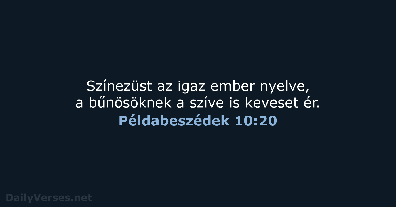 Példabeszédek 10:20 - UF