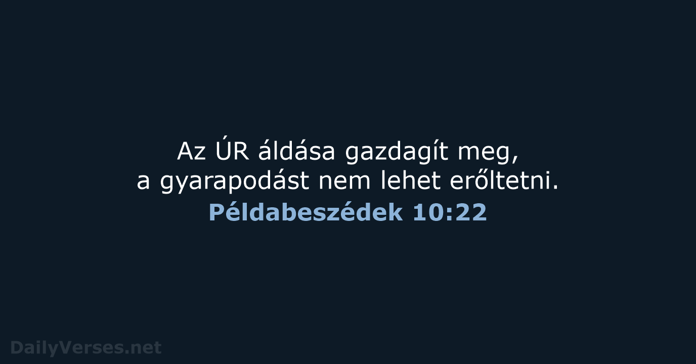 Példabeszédek 10:22 - UF