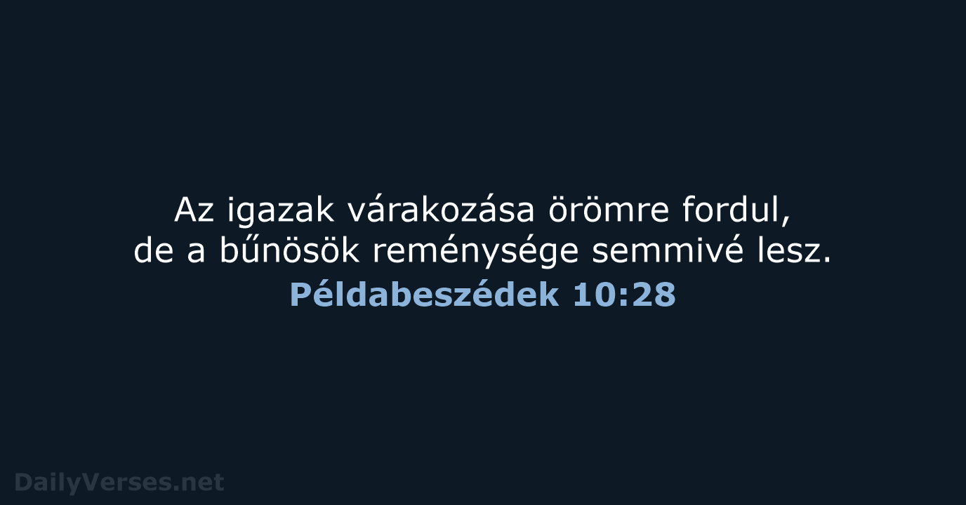 Példabeszédek 10:28 - UF