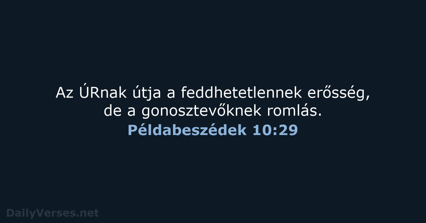 Példabeszédek 10:29 - UF