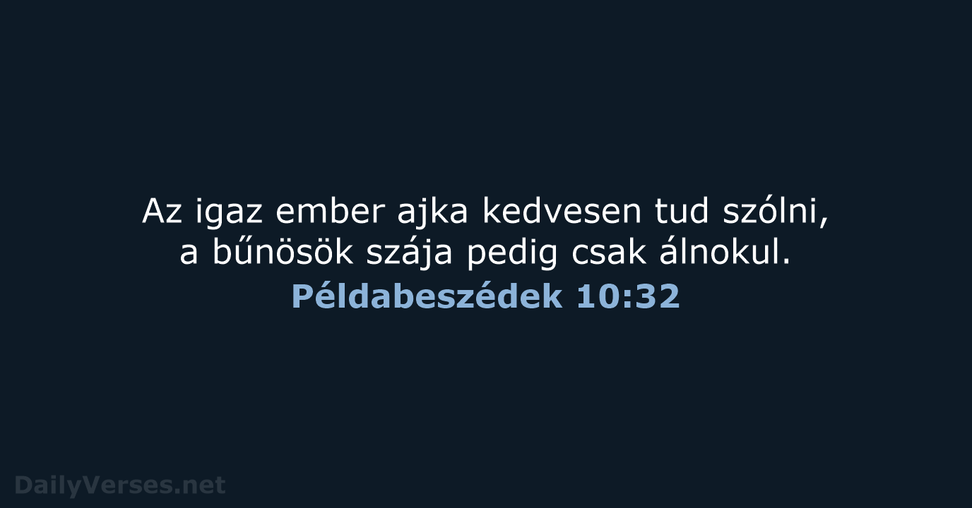 Példabeszédek 10:32 - UF