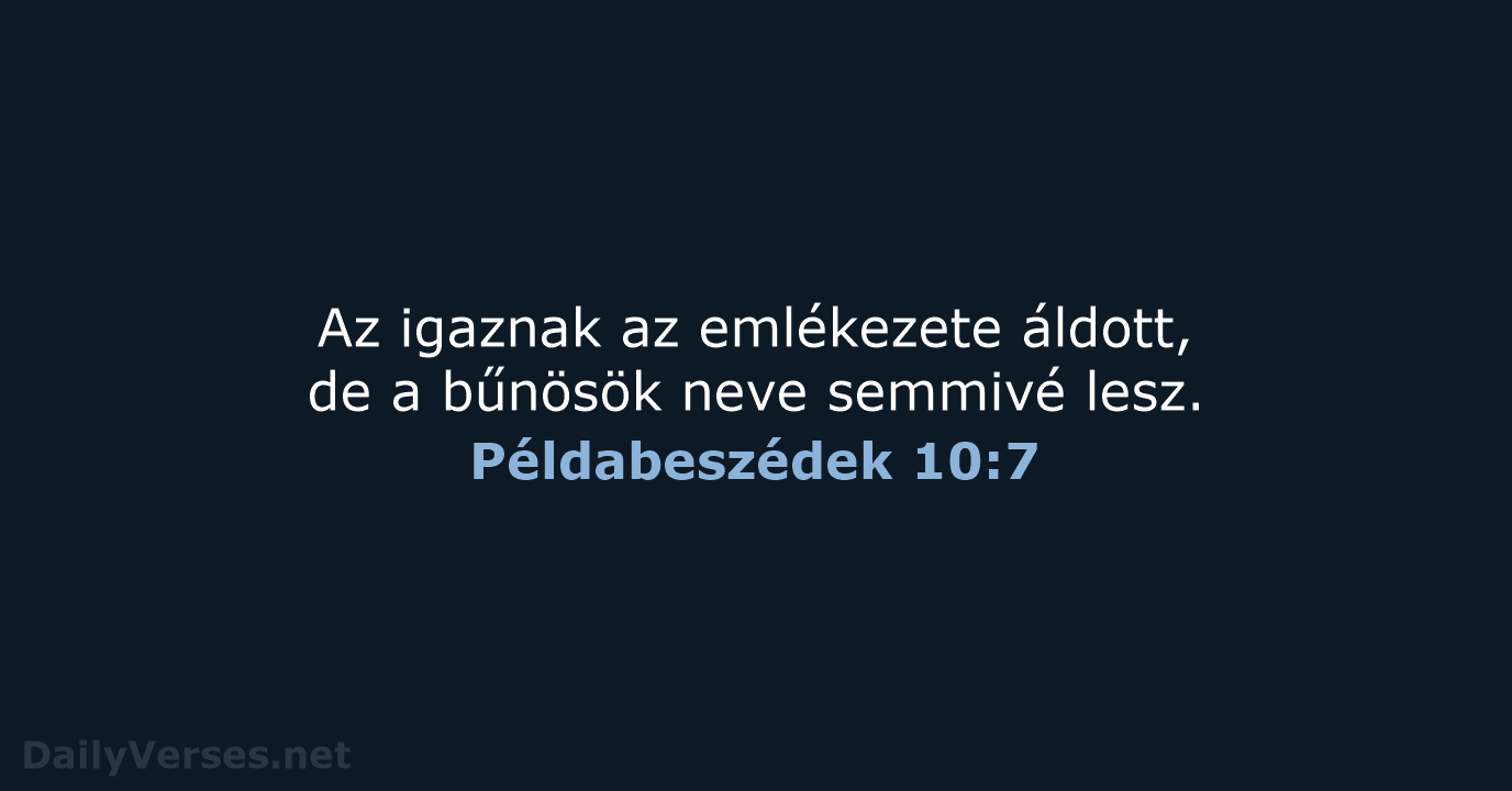 Példabeszédek 10:7 - UF