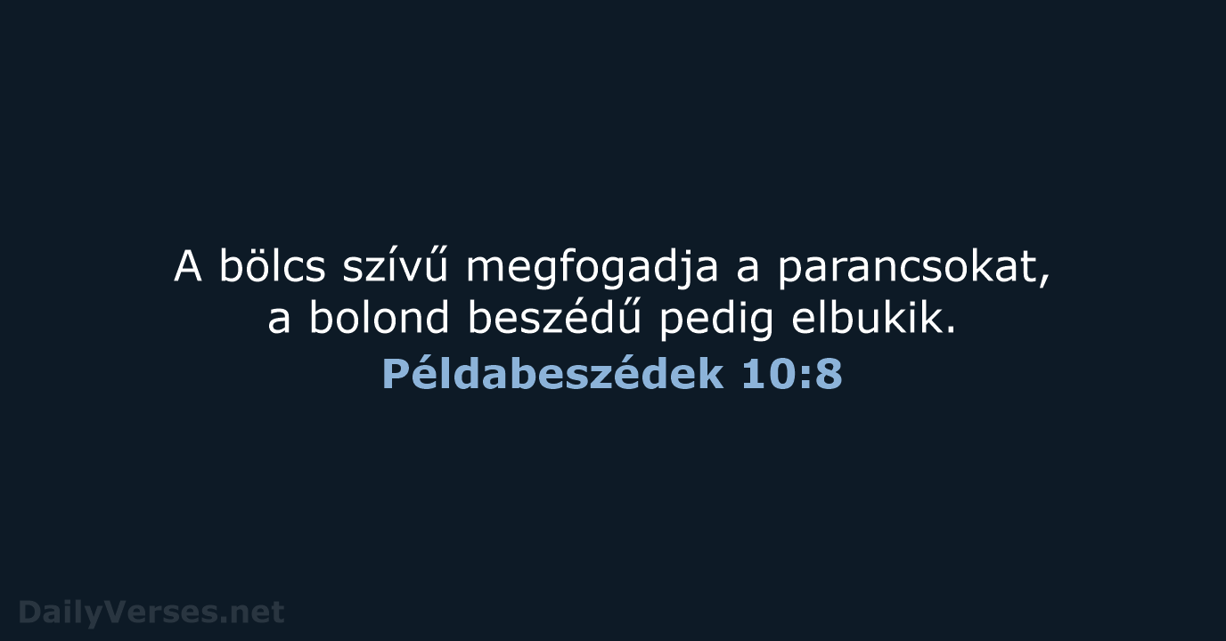 Példabeszédek 10:8 - UF