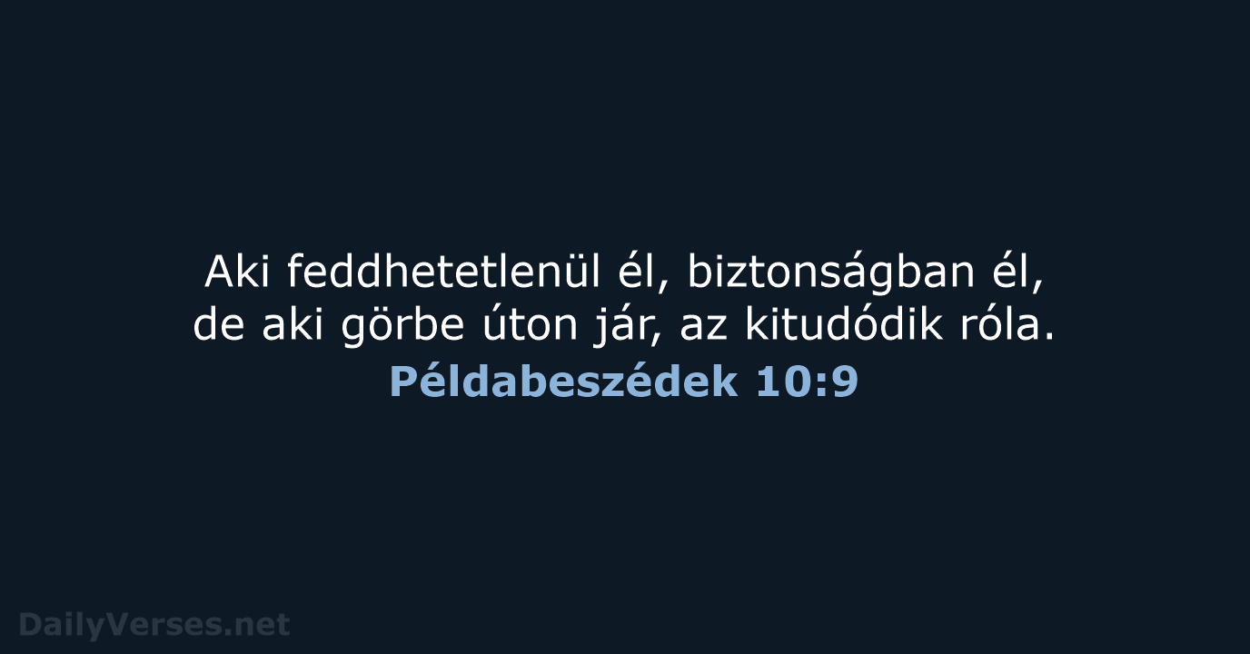 Példabeszédek 10:9 - UF