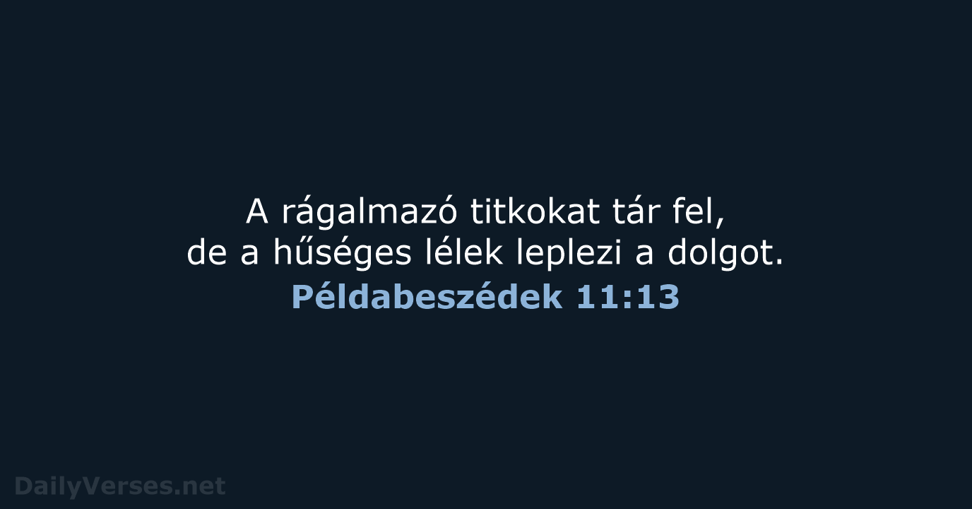 Példabeszédek 11:13 - UF