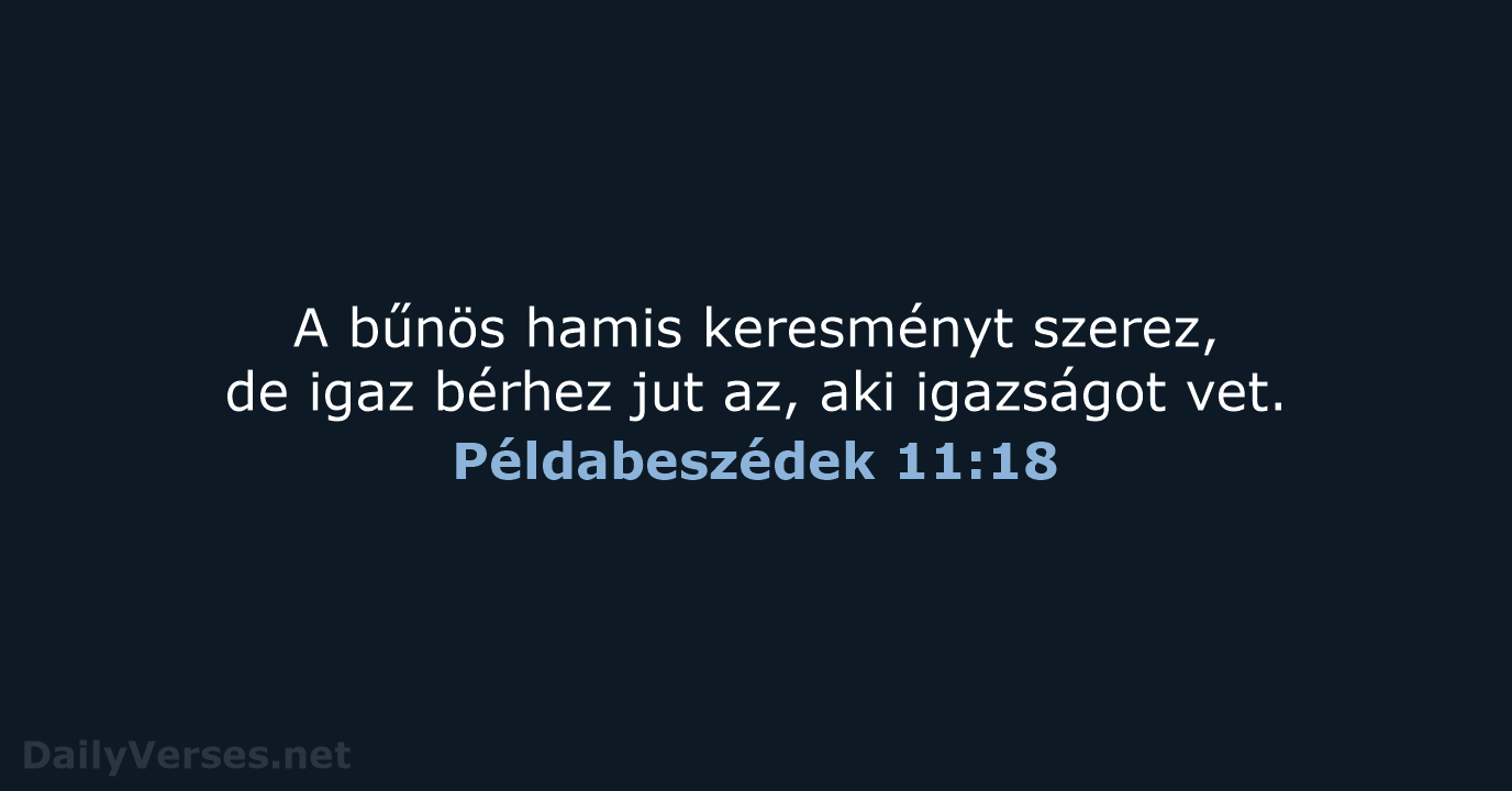 Példabeszédek 11:18 - UF