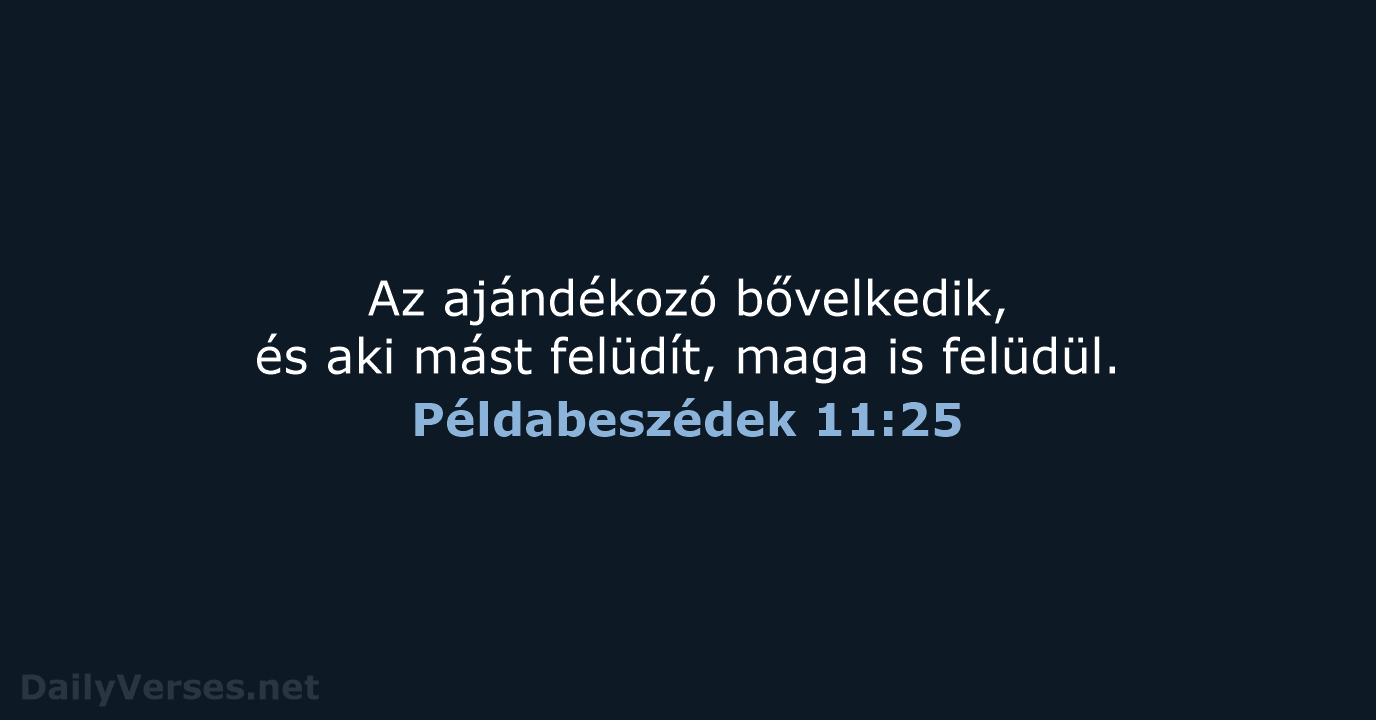 Példabeszédek 11:25 - UF