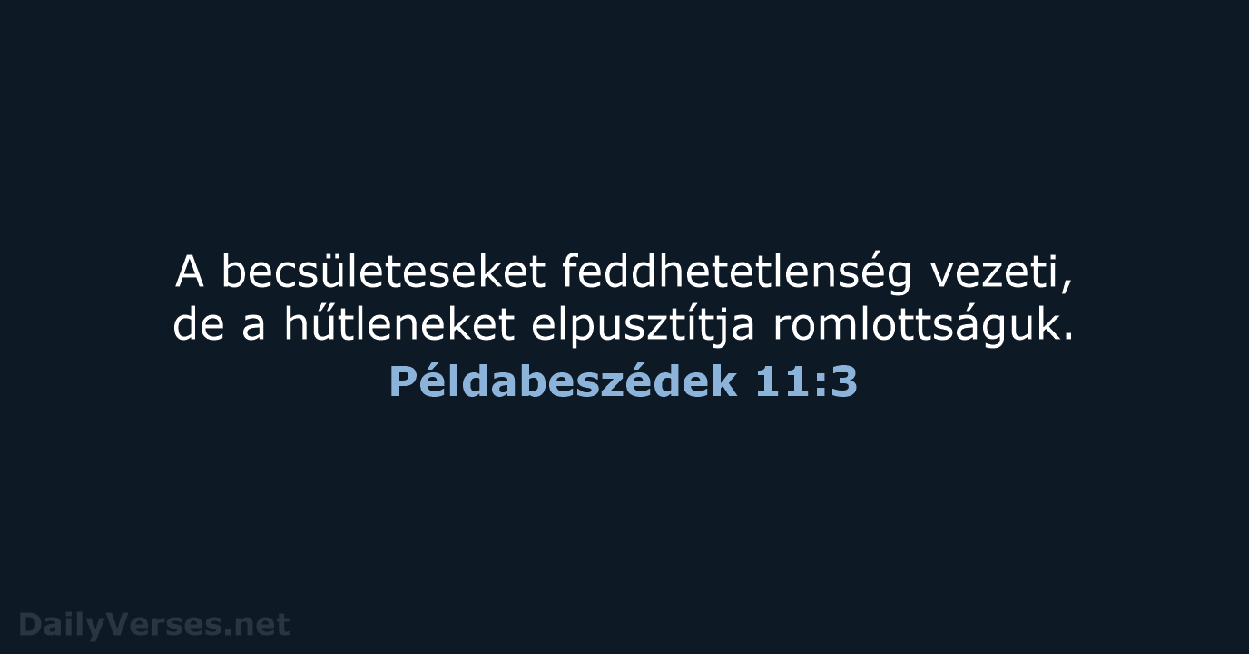 Példabeszédek 11:3 - UF