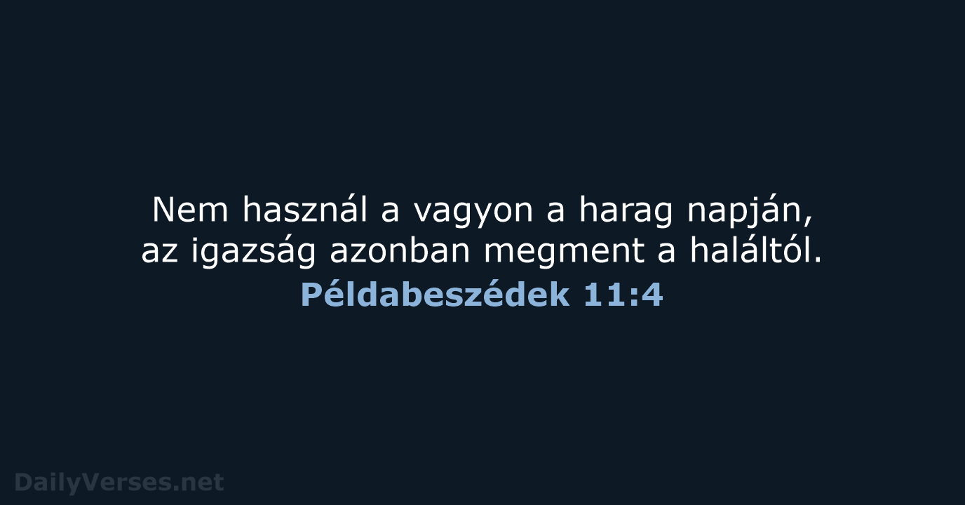 Példabeszédek 11:4 - UF