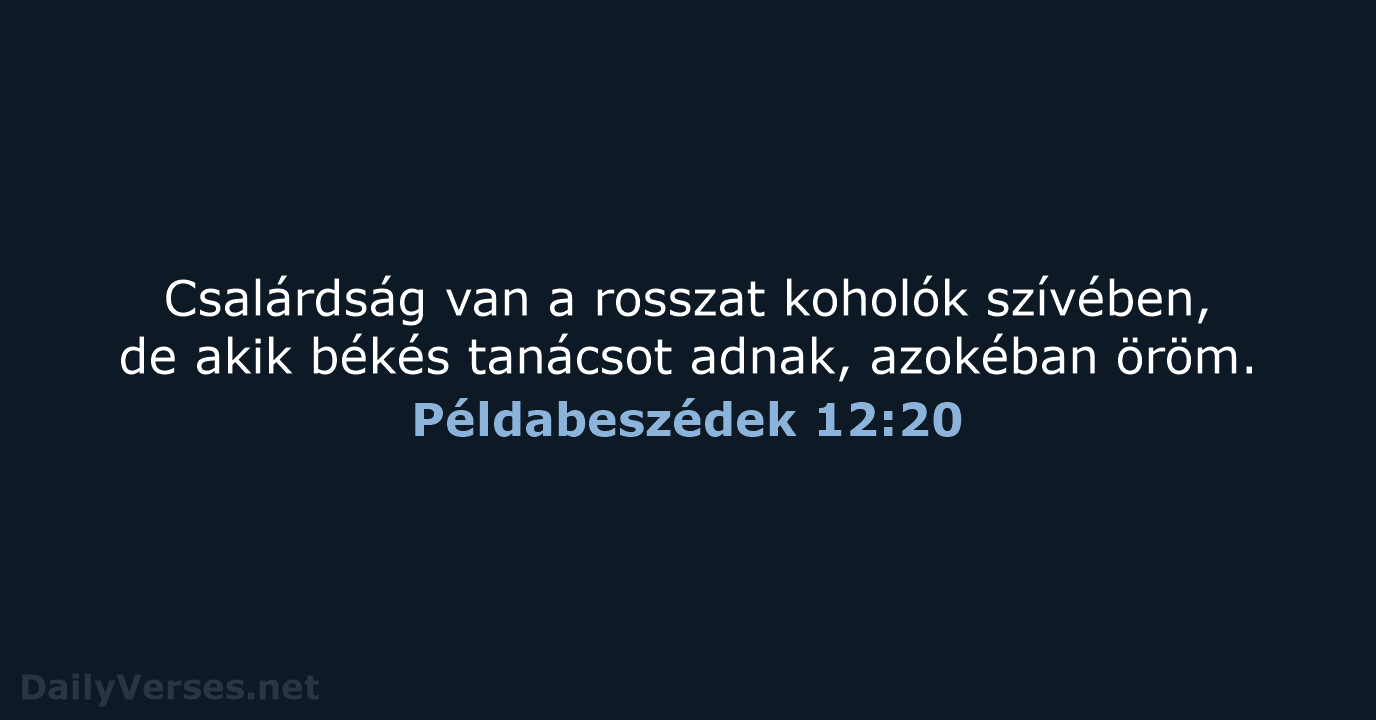 Példabeszédek 12:20 - UF