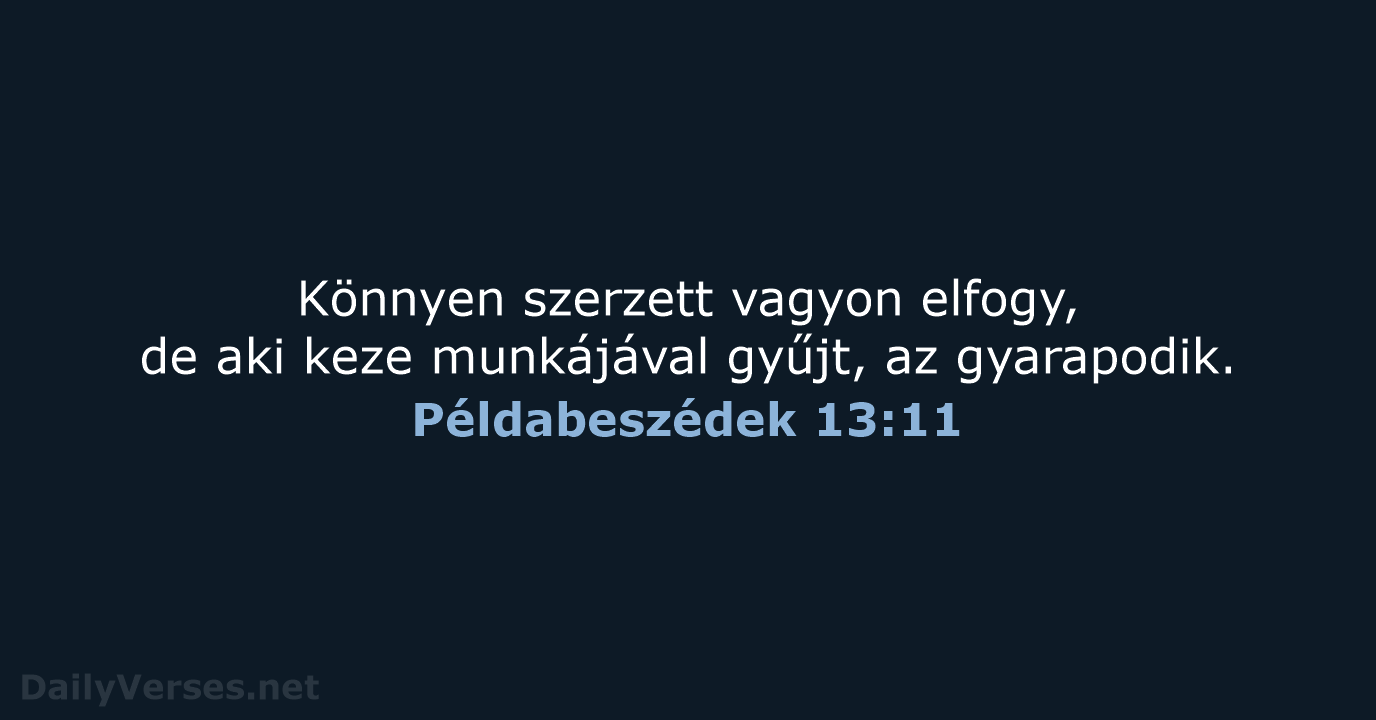 Példabeszédek 13:11 - UF