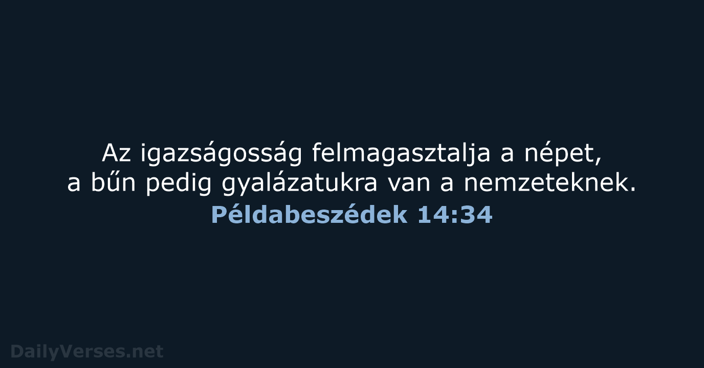 Példabeszédek 14:34 - UF