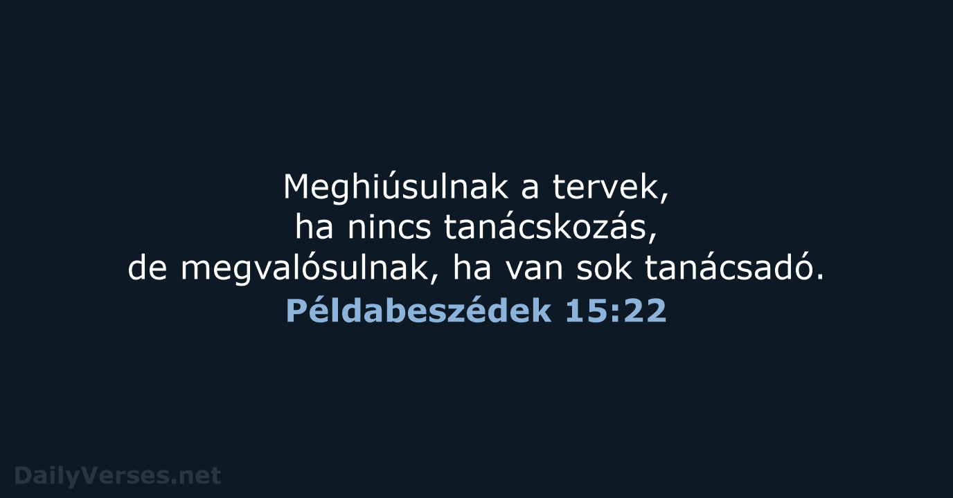 Példabeszédek 15:22 - UF