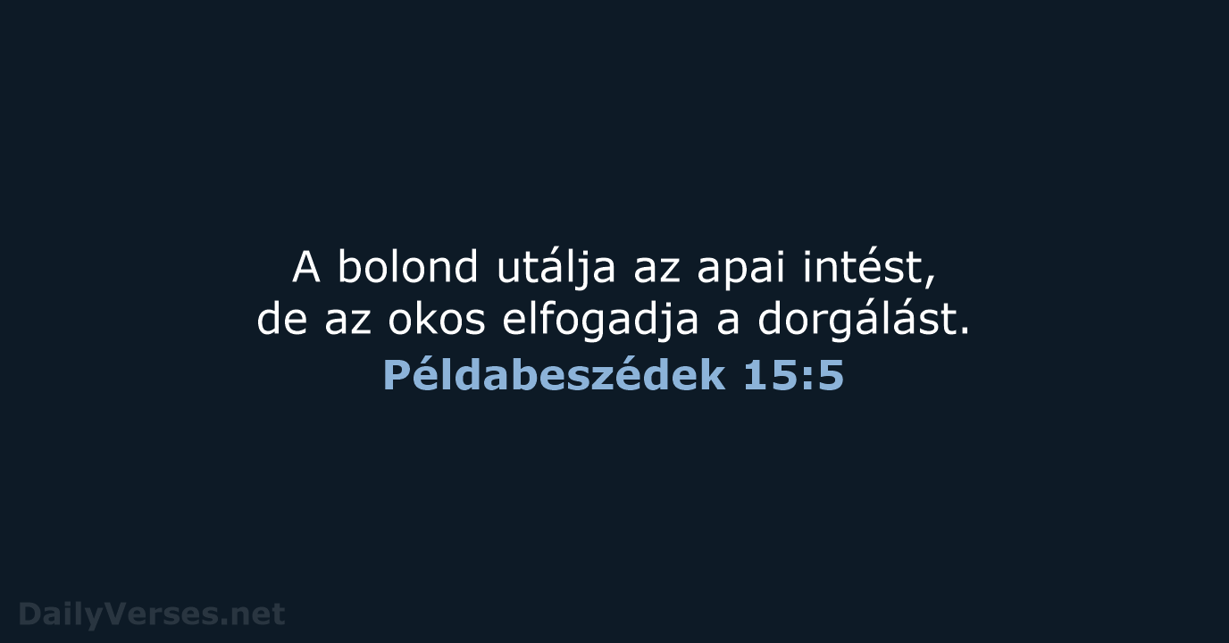 Példabeszédek 15:5 - UF