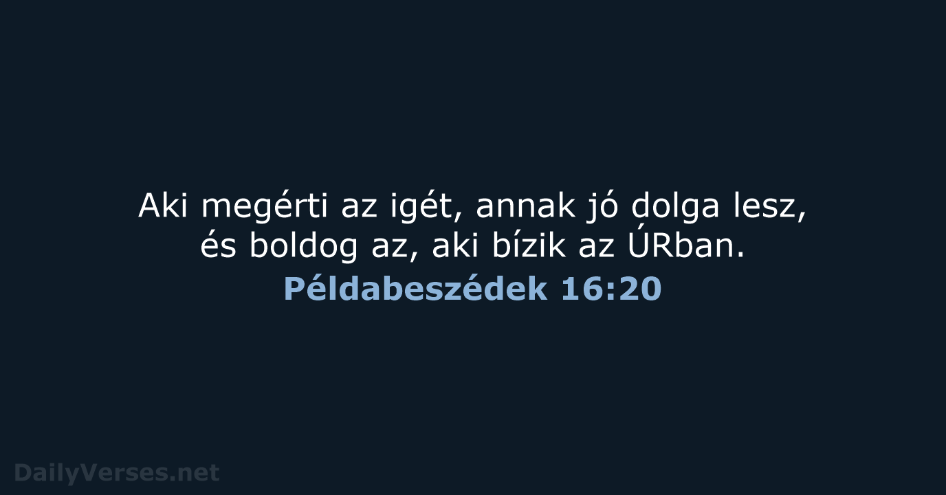 Példabeszédek 16:20 - UF