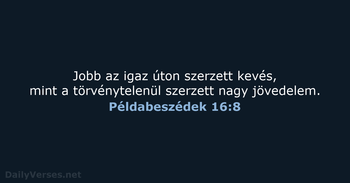 Példabeszédek 16:8 - UF