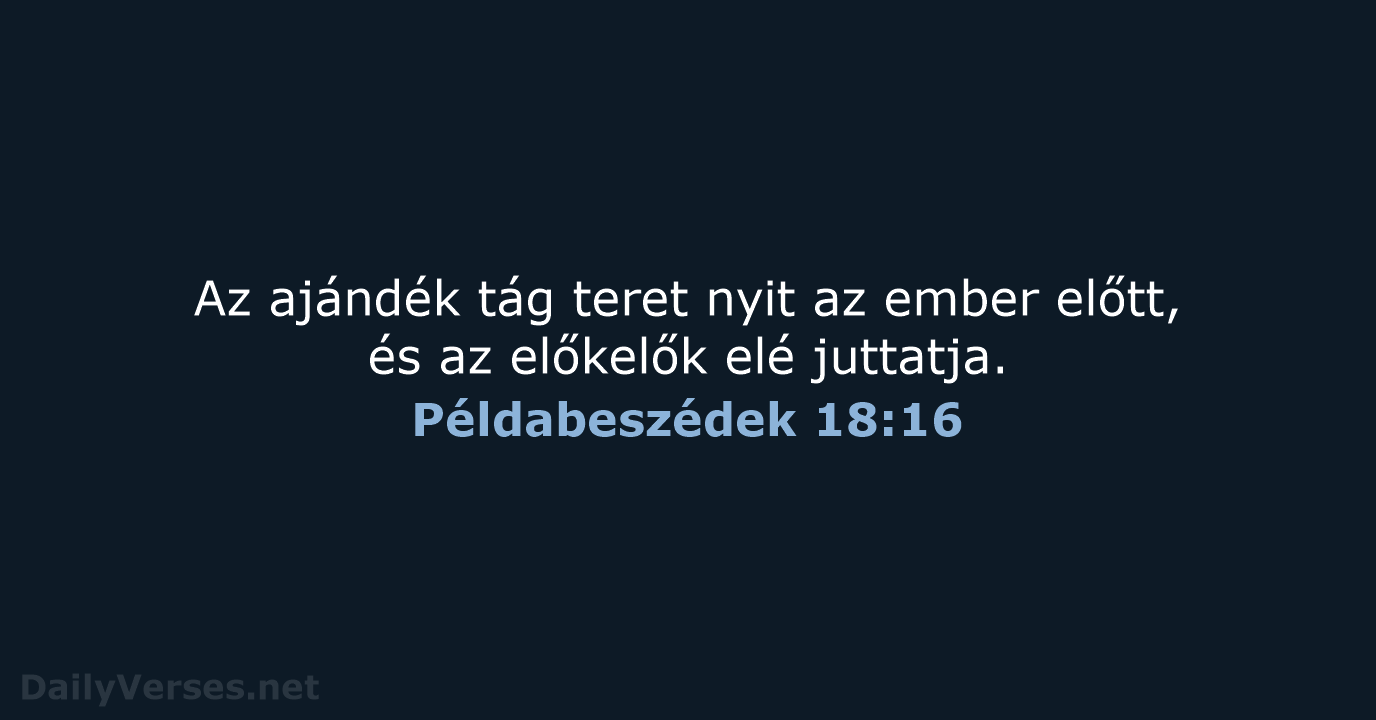 Példabeszédek 18:16 - UF