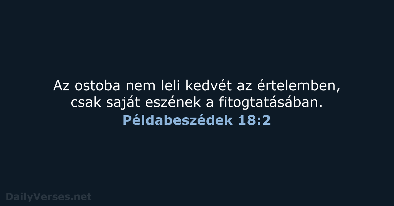 Példabeszédek 18:2 - UF