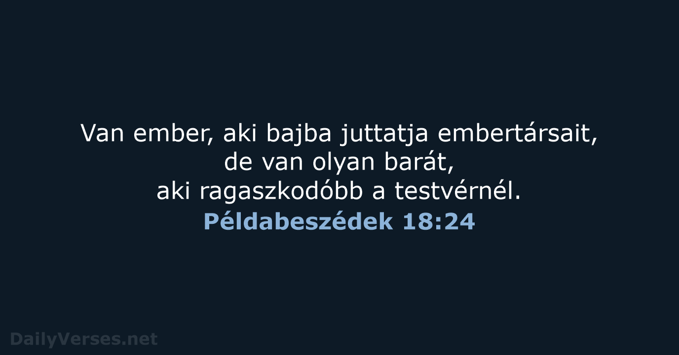 Példabeszédek 18:24 - UF