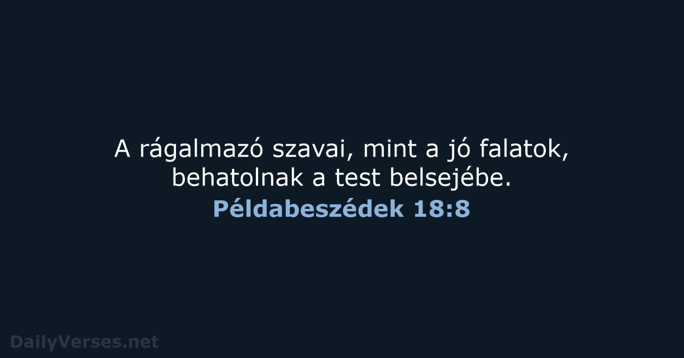 Példabeszédek 18:8 - UF