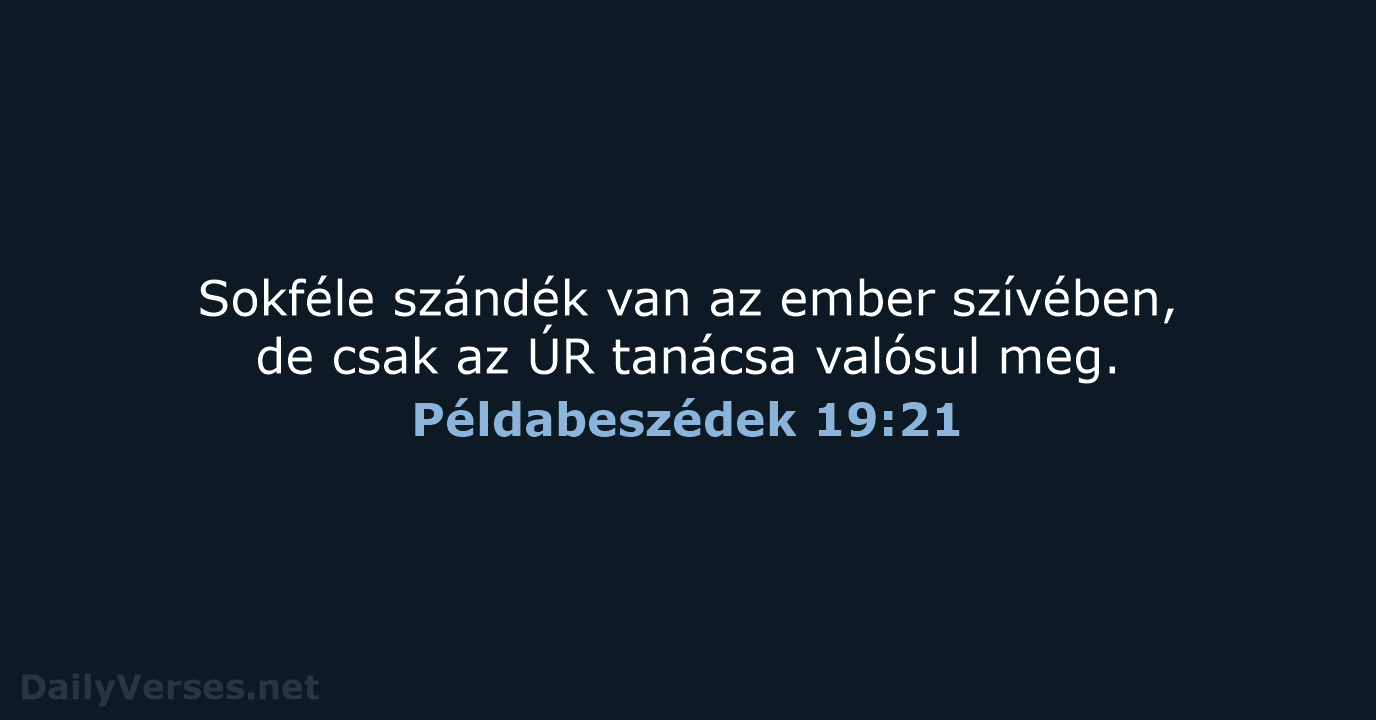 Példabeszédek 19:21 - UF