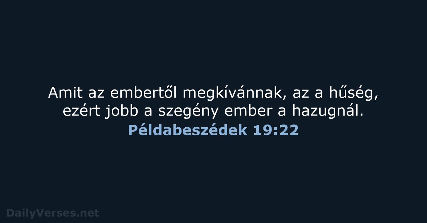 Példabeszédek 19:22 - UF