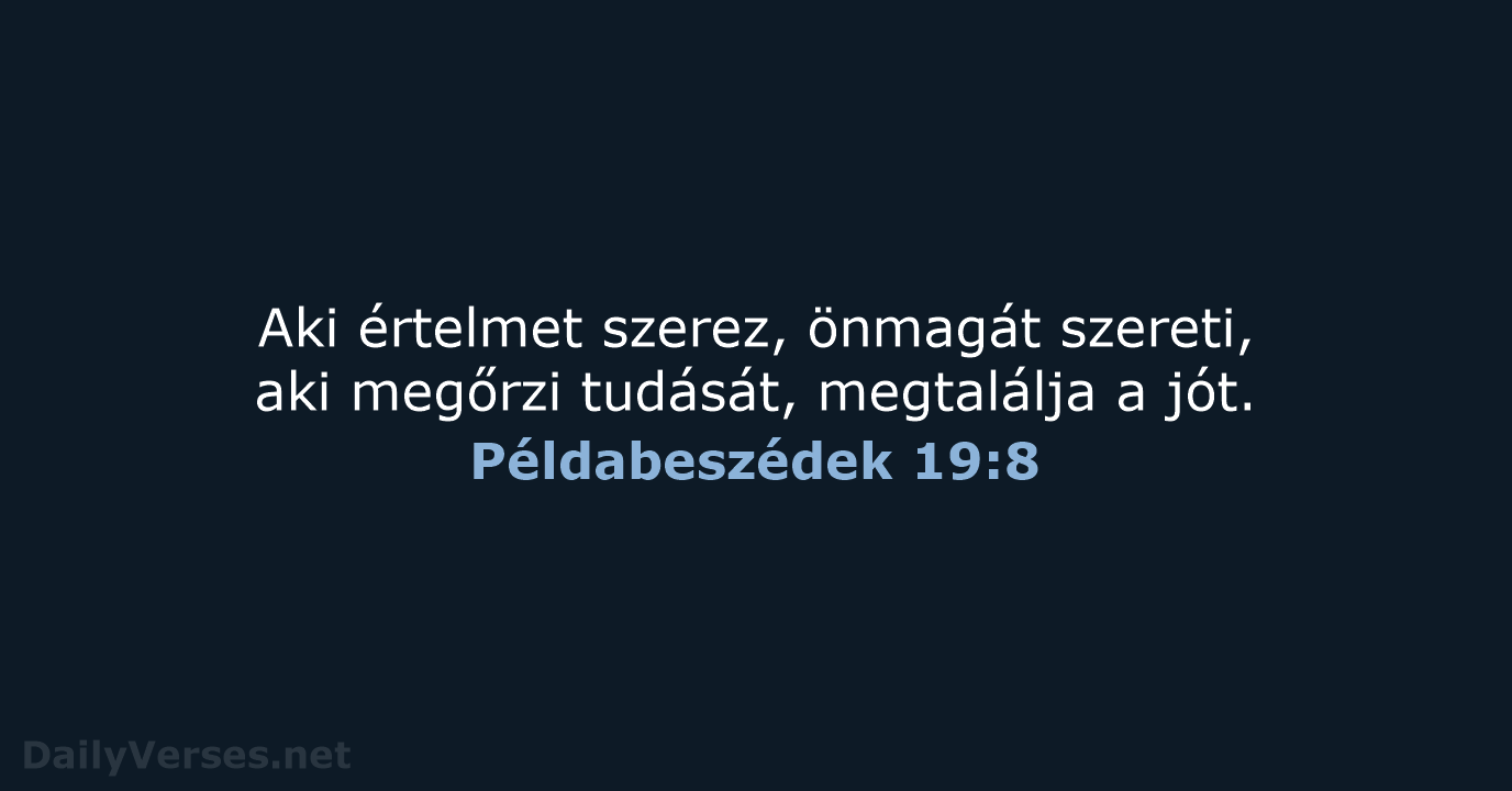 Példabeszédek 19:8 - UF