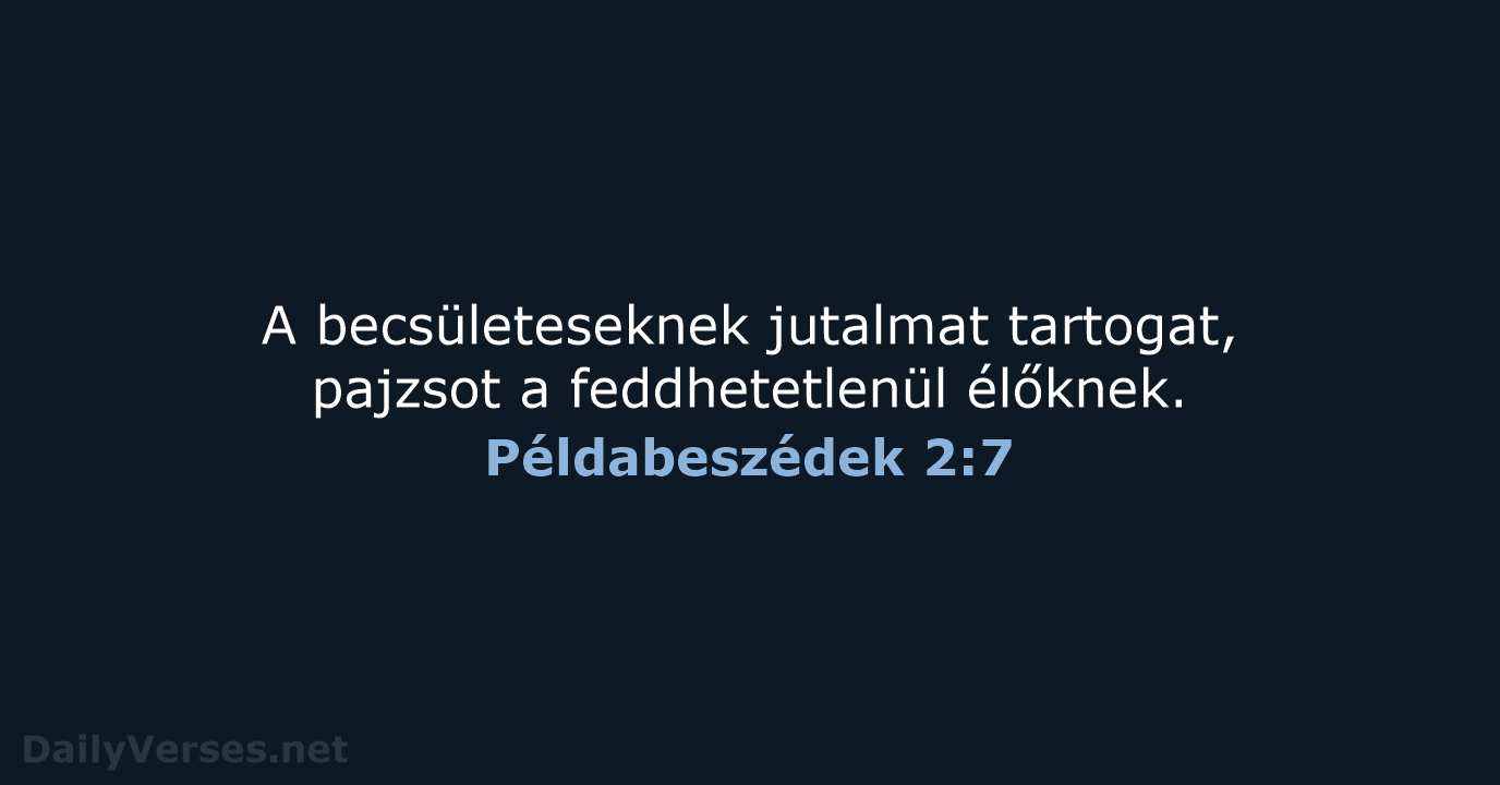 Példabeszédek 2:7 - UF