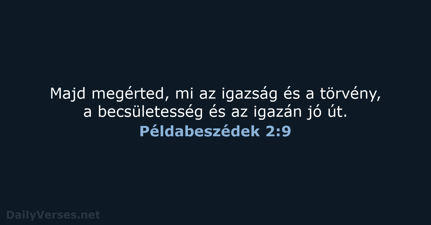 Példabeszédek 2:9 - UF