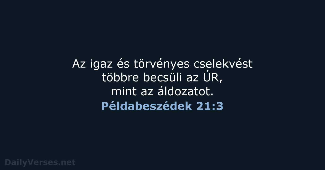 Példabeszédek 21:3 - UF