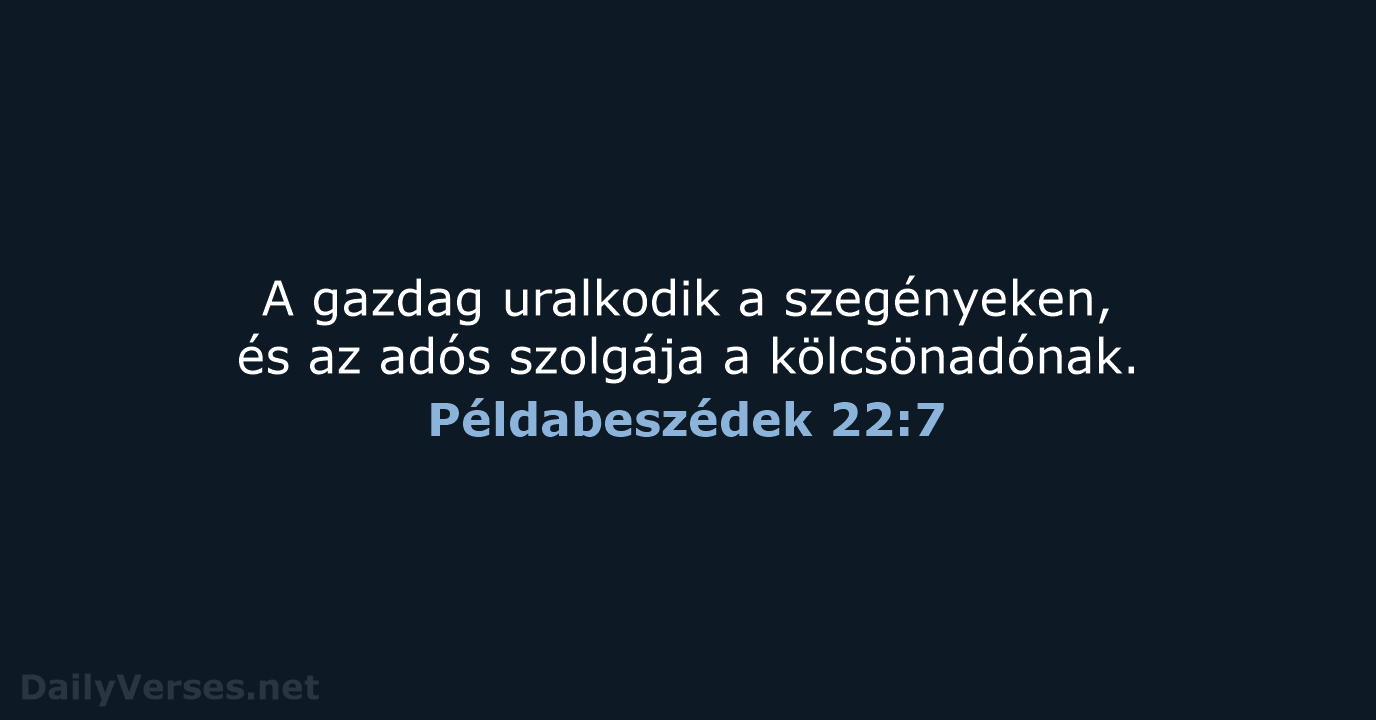 Példabeszédek 22:7 - UF